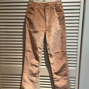 Eckhaus Latta Velvet El Jeans High-Rise Straight Leg 26 Peach/Tan